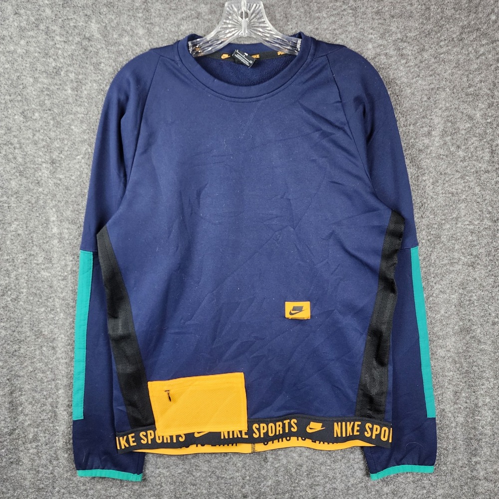 Nike Sportswear Sweatshirt Mens Small Navy Blue Teal Utility Pocket BV3299-498‎